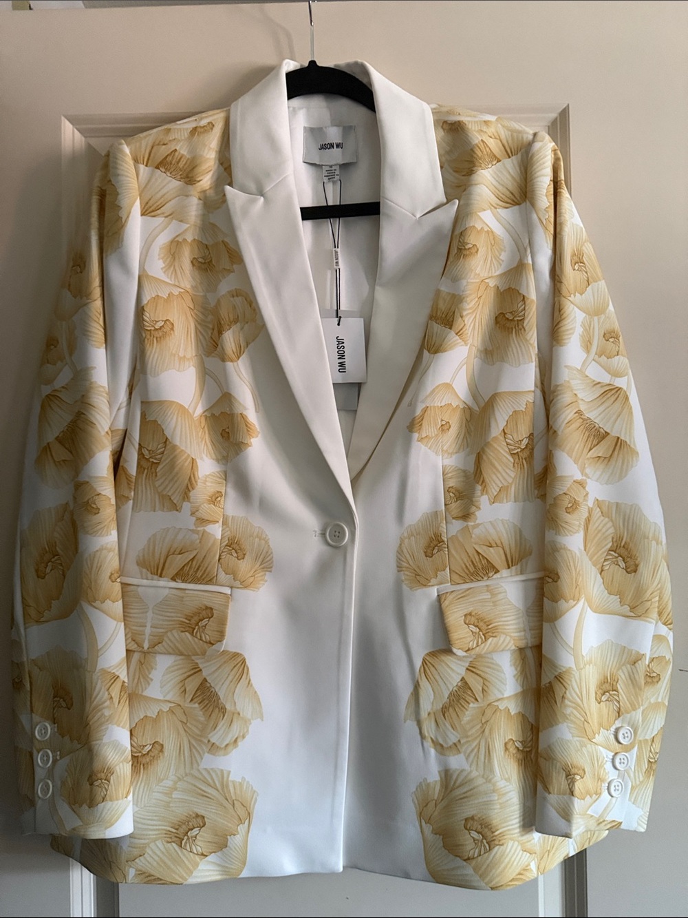 NWTS - Jason Wu - White Blazer with Yellow Floral Print